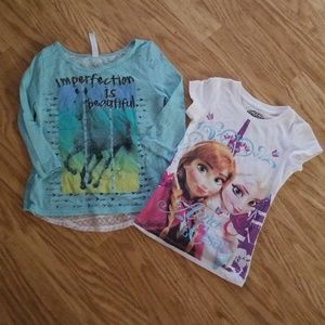 Girl's horse & frozen shirt M & 4-5